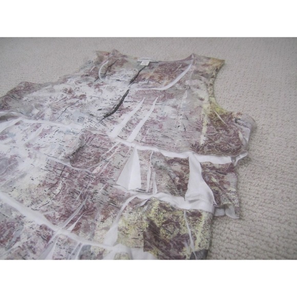 Coldwater Creek Shirt Womens XL Multicolor Sleeveless Tiered Ruffle Tank Top - Picture 4 of 9